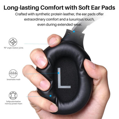 TOZO HT2 Hybrid Active Noise Cancelling Headphones, Wireless over Ear Bluetooth Headphones